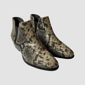 Seychelles "Chaparral" Snake Print Leather Ankle Boots US7 ($140)